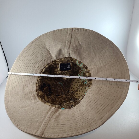The Gap Boho Hippie Style Floppy Sun Hat Beige Wide Brimmed 100% Cotton Size S/M - Picture 11 of 12